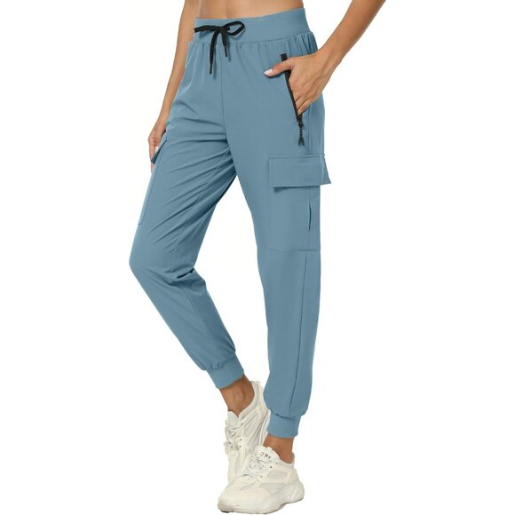 Women's Lightweight Quick Dry Cargo Joggers with Pockets for Outdoor Sports - Picture 3 of 6